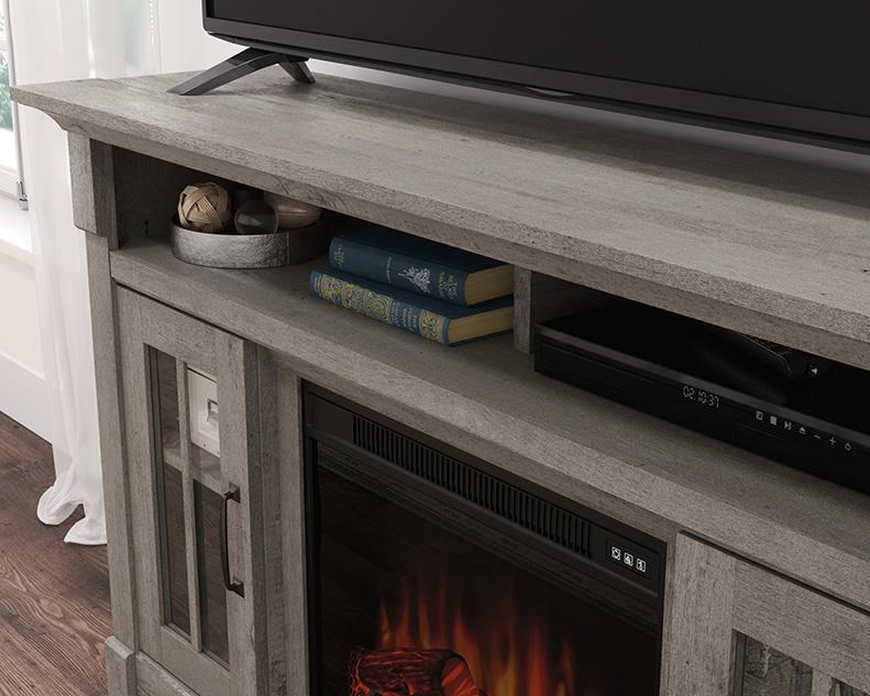 Sauder electric 2025 fireplace tv stand